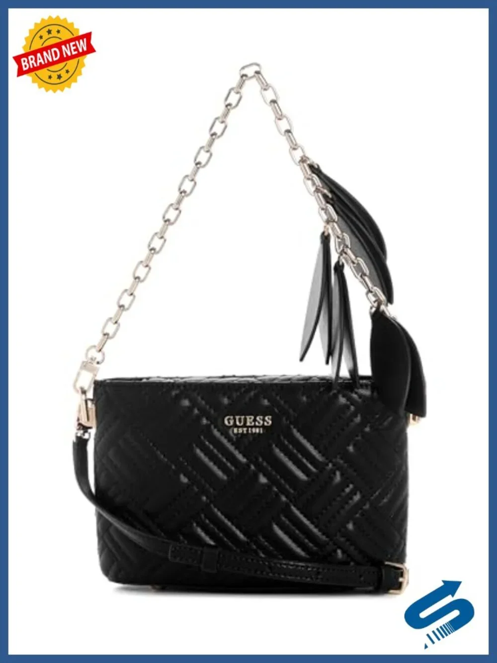 Quilted Mini Bucket Crossbody Bag with Gold Hardware, Adjustable Strap
